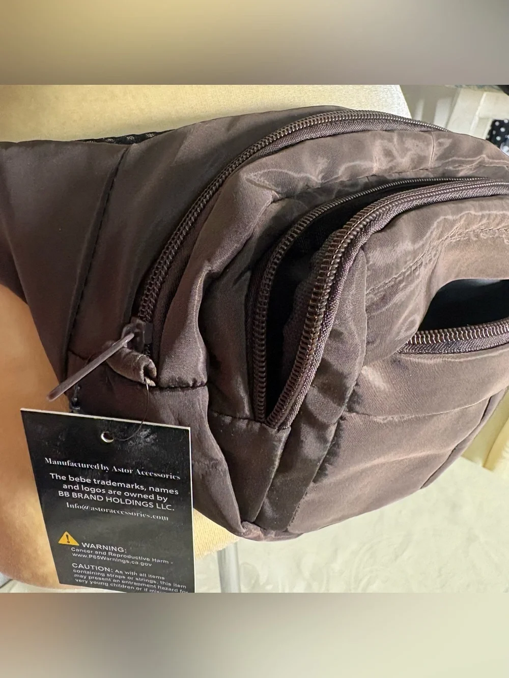 Chocolate brown Bebe waist bag/fanny pack sport bag